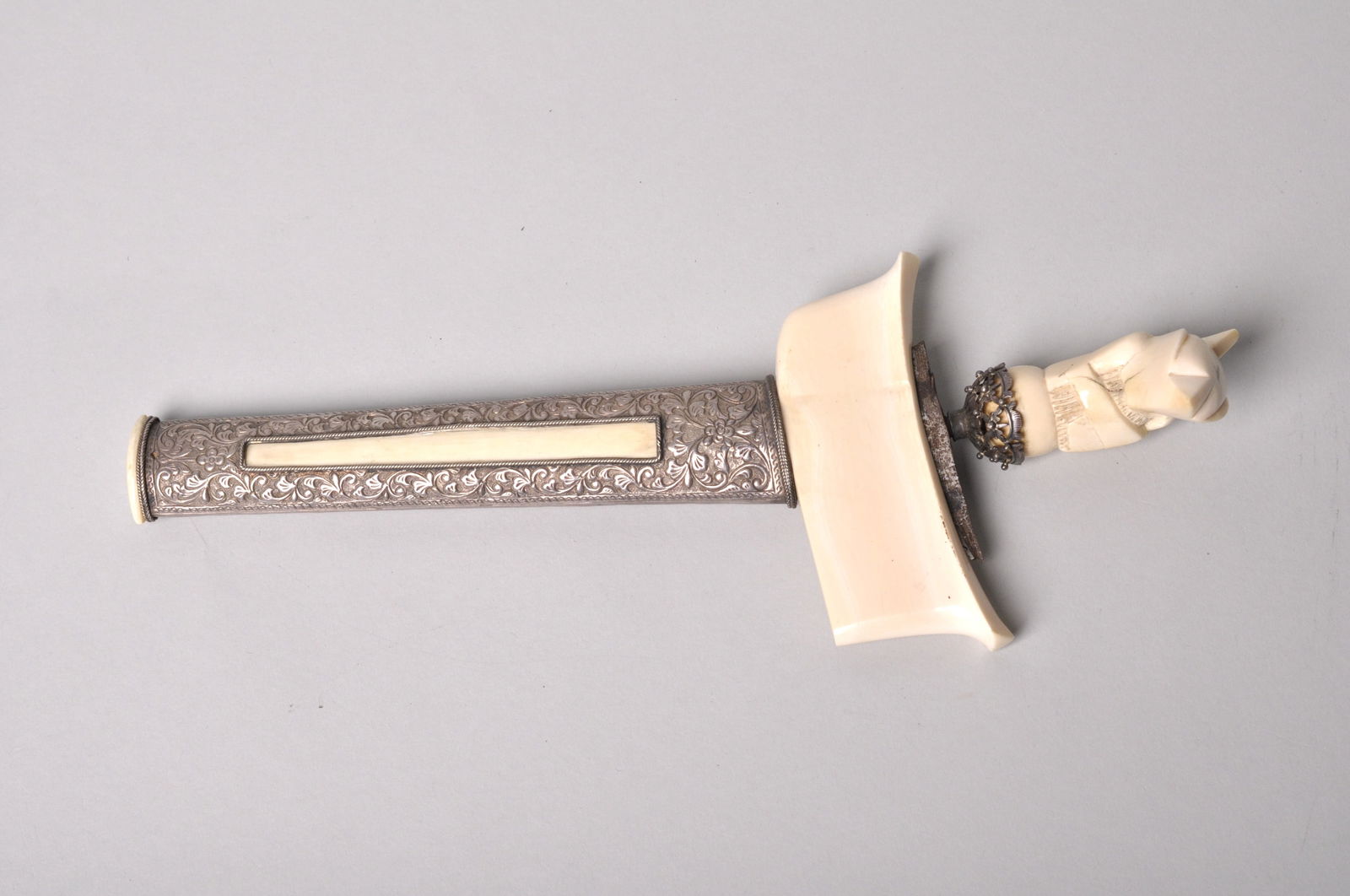 Samatra Silver and Bone Kris Dagger: Origin: Sumatra, Indonesia, believed to be from the early 1900s
