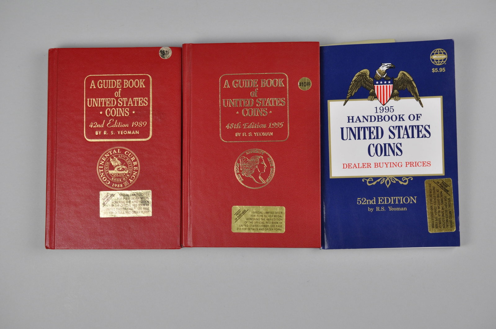 Original 1989 and 1995 Red Book and 1995 Blue Book Price Guides: Origin: United States Year: 1989 and 1995 Additional Description: Original 1989 and 1995 Red Book and 1995 Blue Book Price Guides
