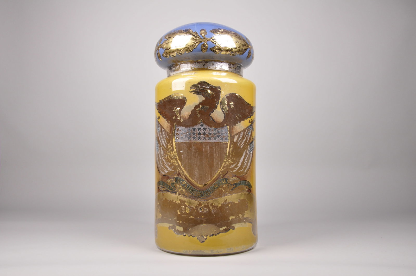 Apothecary Reverse Painted Large Glass Canister: Origin: United States of America Dimensions: