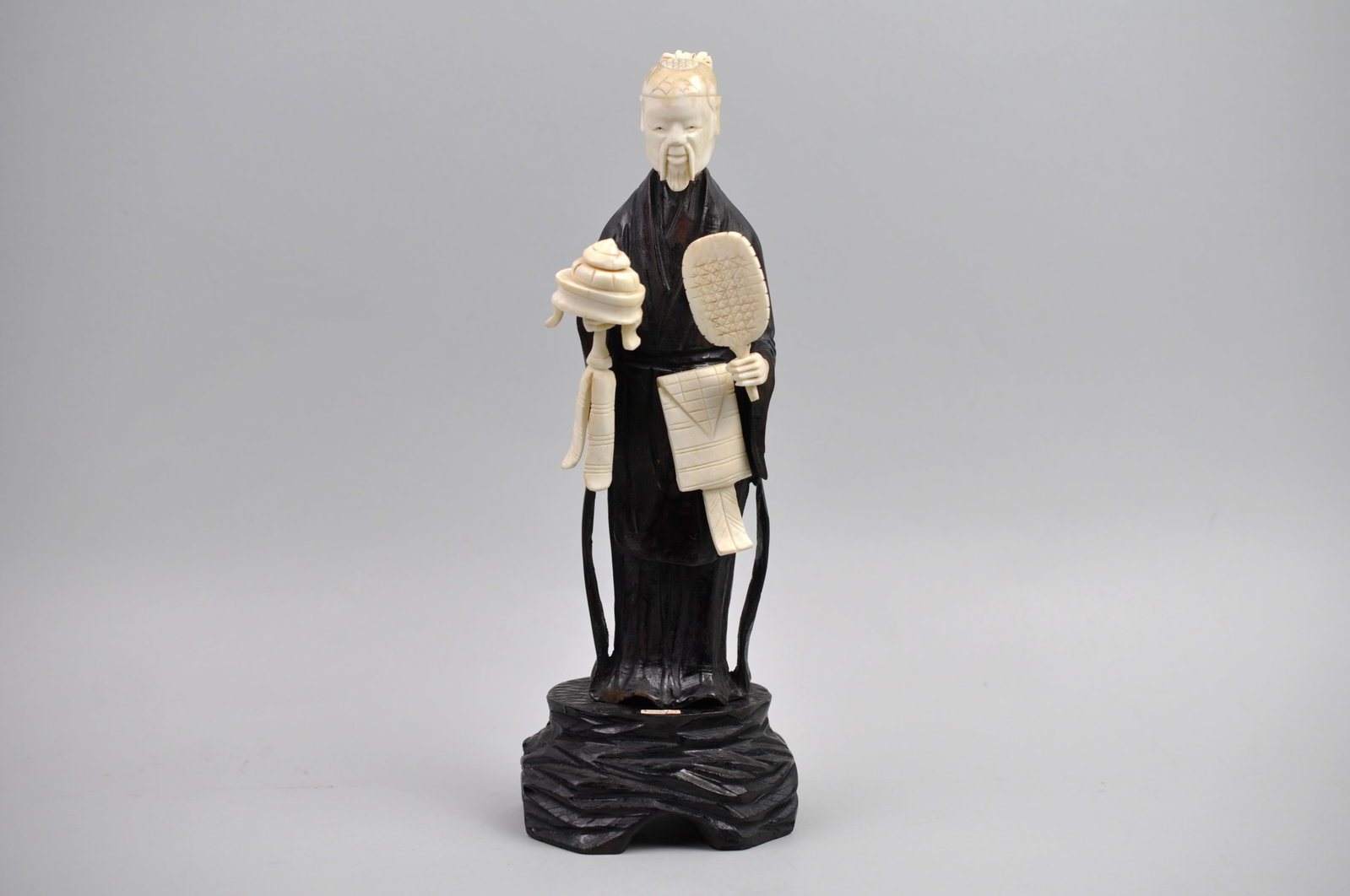Okimono Japanese Carved Figure, Meiji Period: Origin: Japan, Meiji Period, 1868-1912 Dimensions: