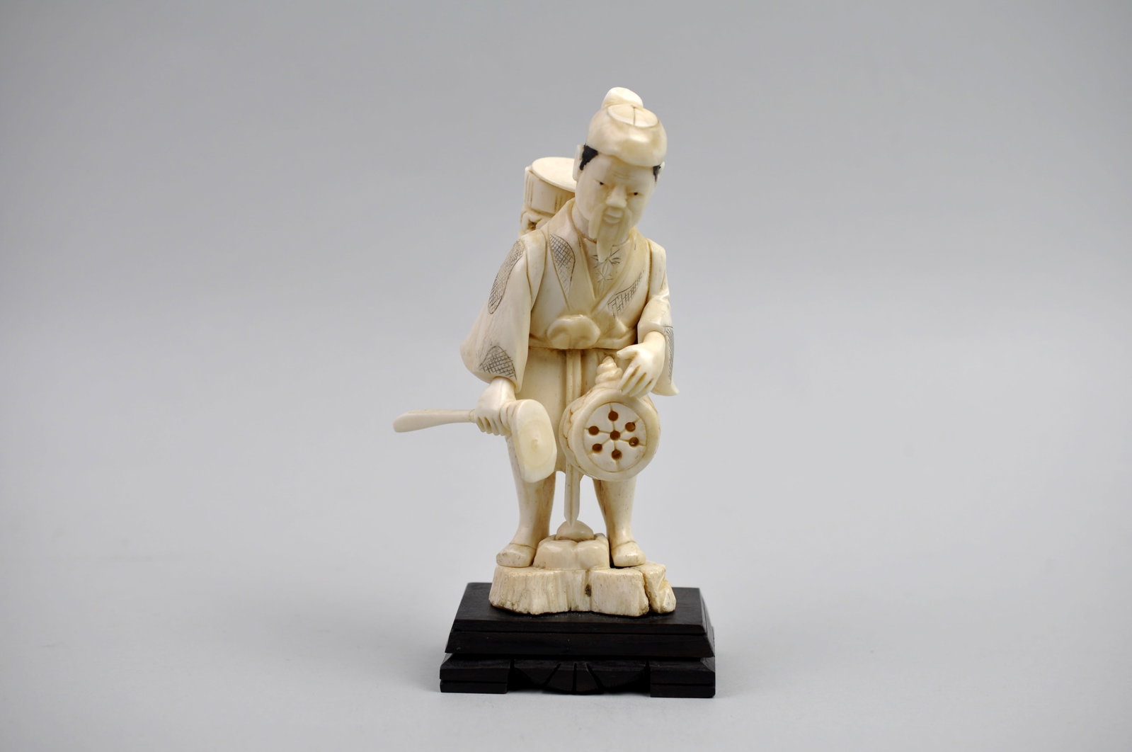Okimono Japanese Carved Figure, Meiji Period: Origin:?Japan, Meiji Period, 1868-1912 Dimensions:?