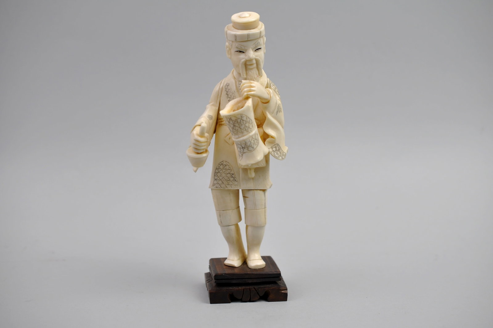 Okimono Japanese Carved Figure, Meiji Period: Origin:?Japan, Meiji Period, 1868-1912 Dimensions:?