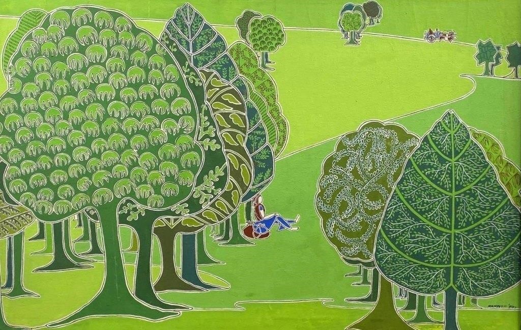 Nandita, Green Trees and Grass: Artist: Nandita Title: