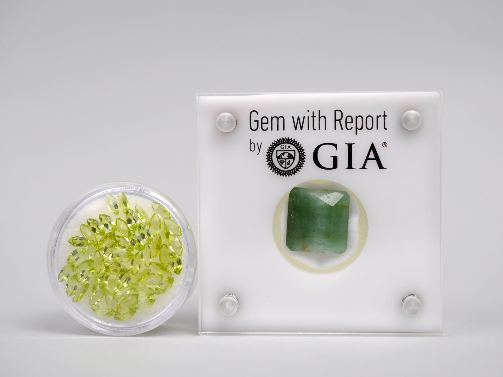 Tourmaline and Peridot Gemstones: GIA Gemstone Certification Stats Dimensions:?13.41 12.85 7.29 mm Peridot: Various Weight:?10.53 carats Peridot: 7.3 Carat Mohs Hardness: 7.5 Peridot: NA Toughness:?Good Peridot: NA Shape: Octagonal