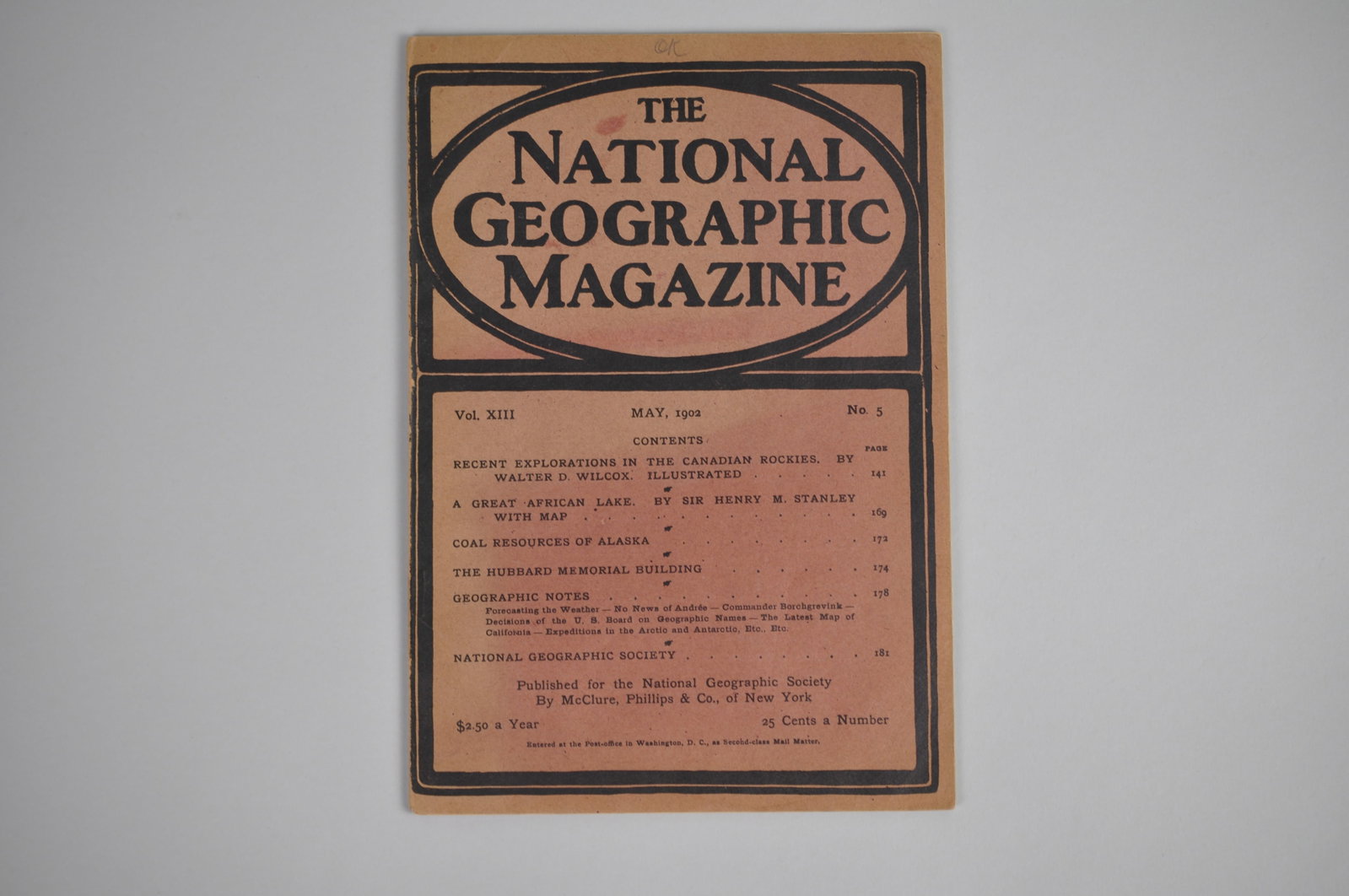 Vol. XIII No.5 May 1902 National Geographic: Month Issued:?May Year Issued:?1902 Dimensions: 10 7" Condition: