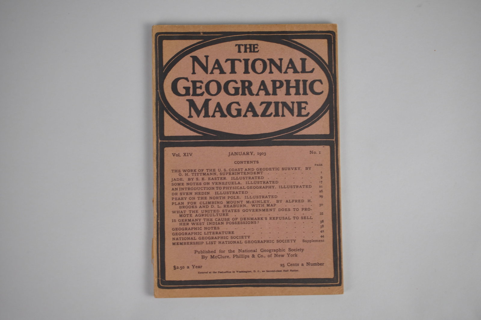 Vol. XIV No.1 January 1903 National Geographic: Month Issued:?January Year Issued:?1903 Dimensions: 10 7" Condition: