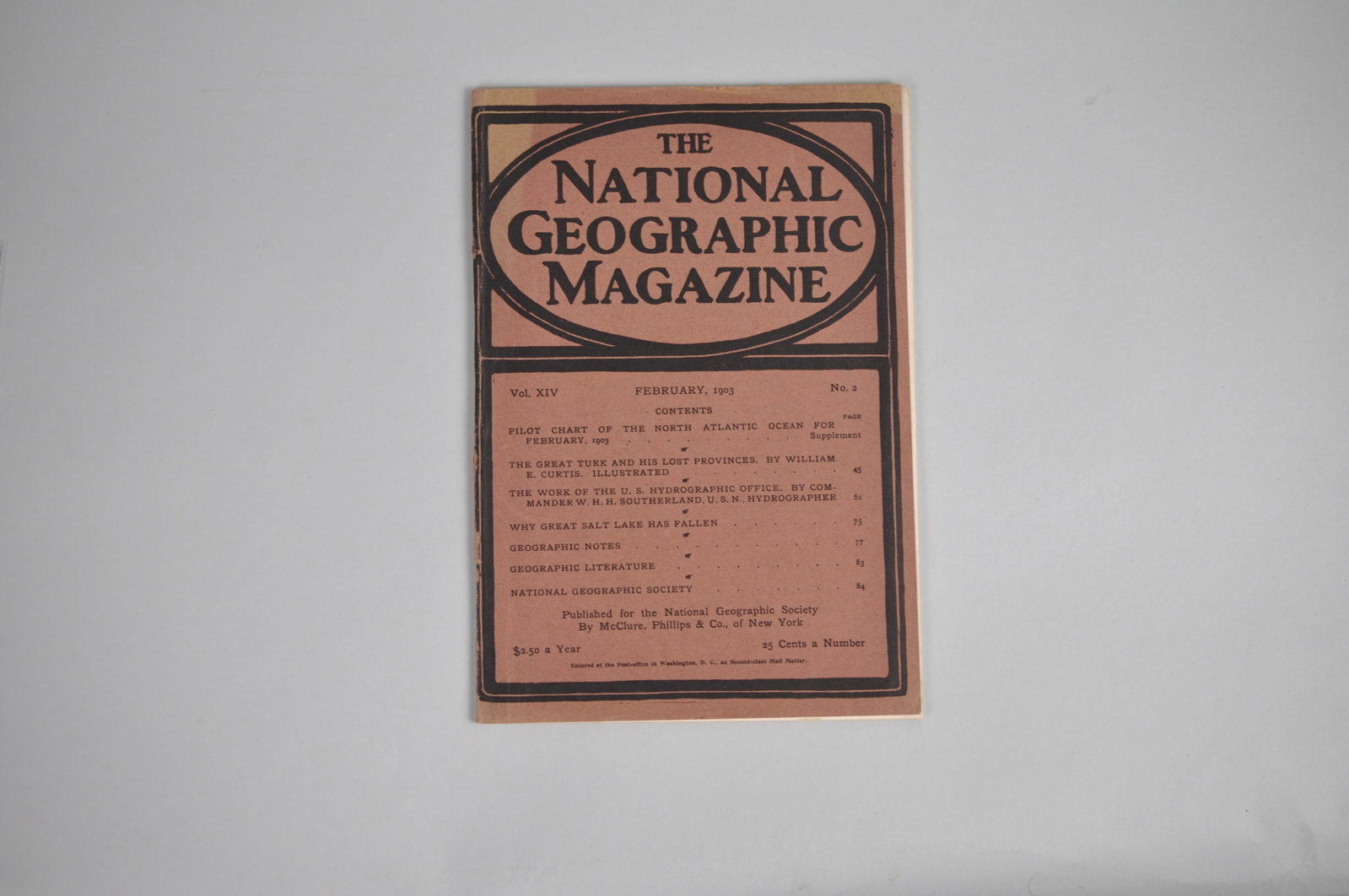 Vol. XIV No.2 February 1903 National Geographic: Month Issued:?February Year Issued:?1903 Dimensions: 10 7" Condition: