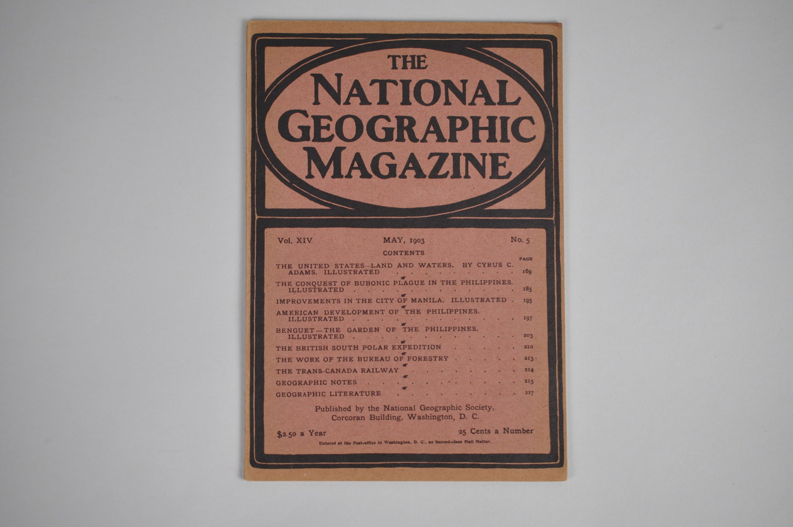Vol. XIV No.5 May 1903 National Geographic: Month Issued:?May Year Issued:?1903 Dimensions: 10 7" Condition: