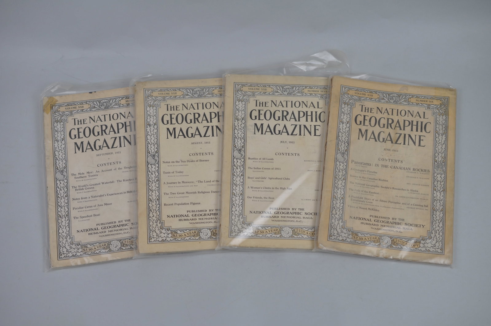 1911 June- December National Geographic Magazines: Month Issued: June- December Year Issued: 1911 Dimensions: 10x6 7/8" Condi