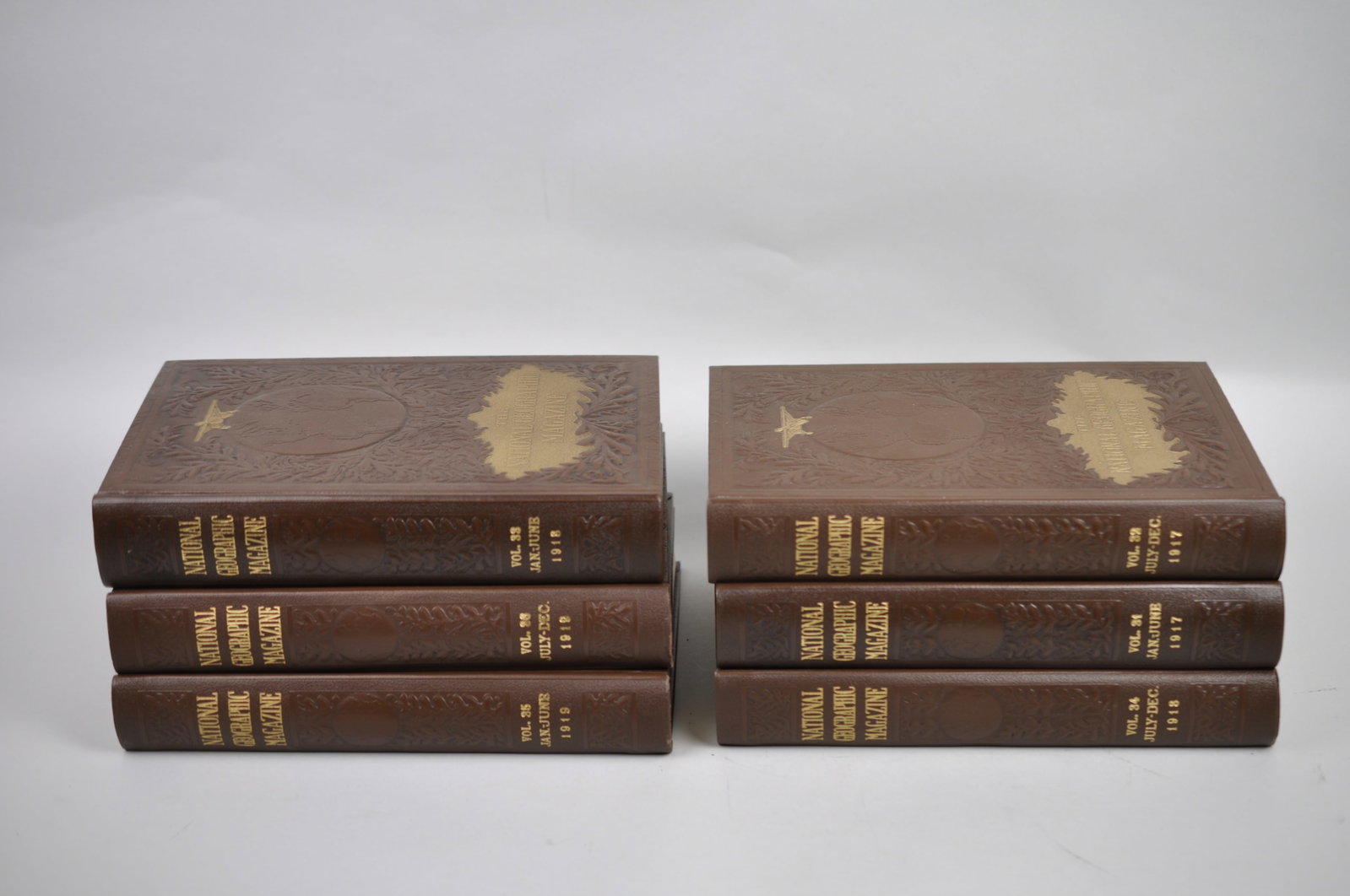 Vol. 31-36 National Geographic 1917-1919 Brown Leather Bound (1 of 11)