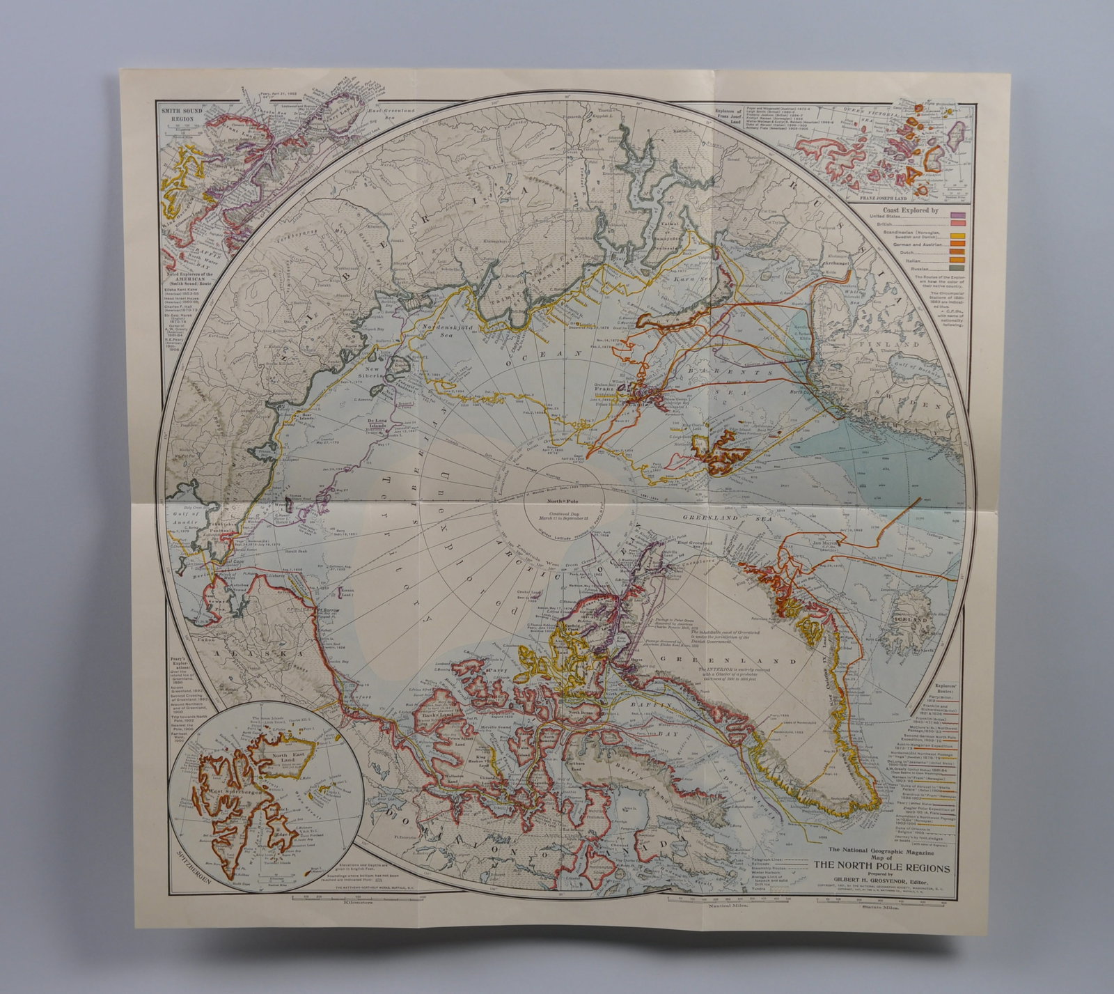 National Geographic Map of North Pole Regions 1907 (1 of 13)