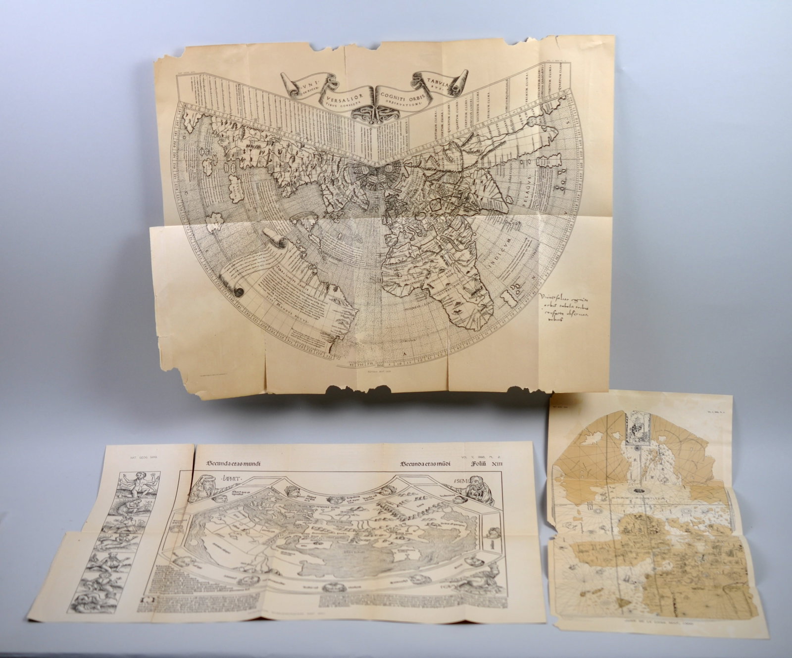 3 National Geographics Maps Dated 1893: Year Issued: 1893 Dimensions: Various Condition: Chronicon-?In Sperate Pices-Cleanly Cut and Light Discoloration