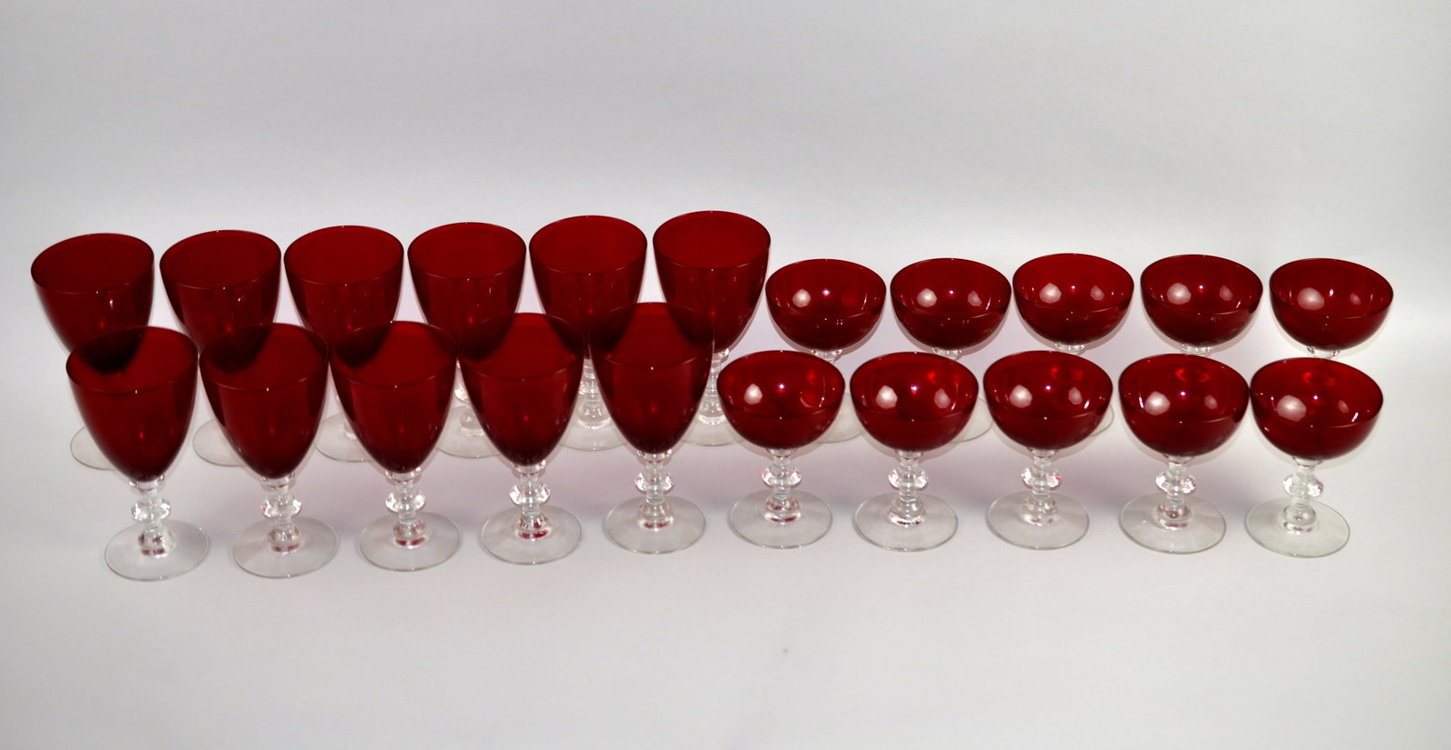 Radiant Ruby Morgantown Goblet/Coupe Collection (1 of 20)