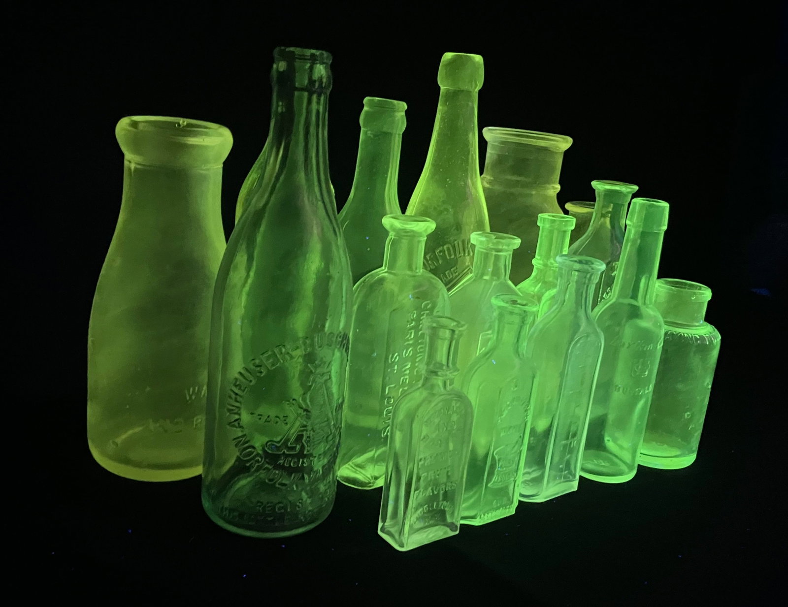 Uranium Glass Bottles - 2