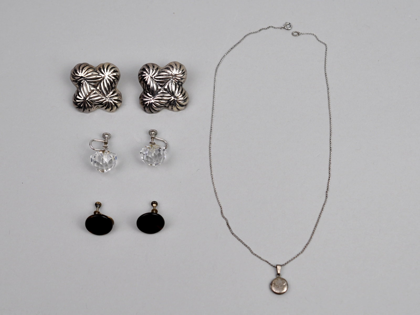 Sterling Silver Crystal Earrings Necklace (1 of 18)
