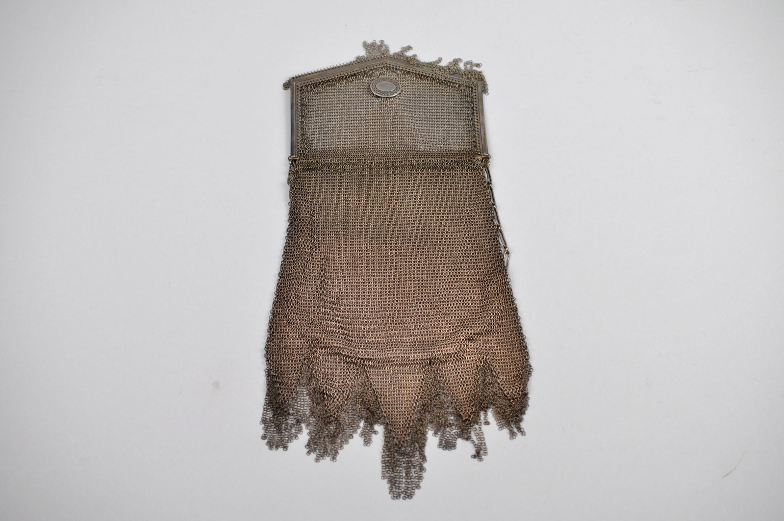 Whiting & Davis Mesh Evening Bag: Metal: Silver Tone Mesh Metal Stone Types: None Dimensions: Approximately 4 in. W x 7 in. L Weight: 4.73ozt Condition: Surface wear and patina consistent with age and use. Mesh appears substantially