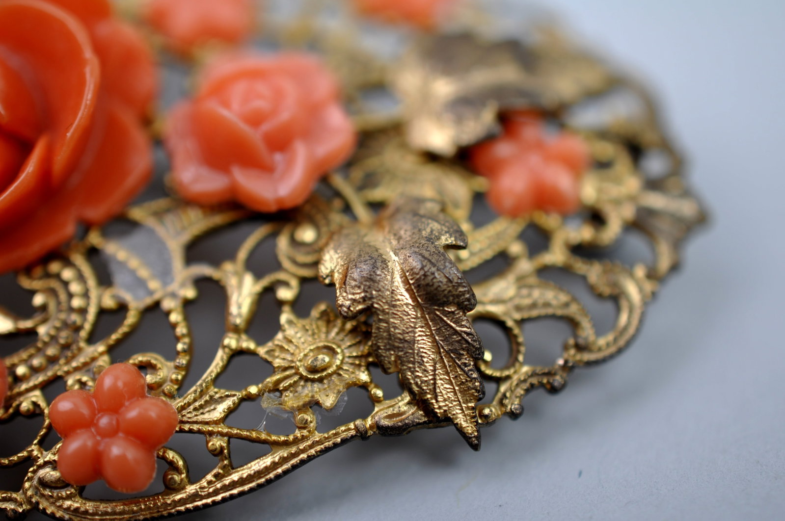 Celluloid Brooch Earrings Ring - 3