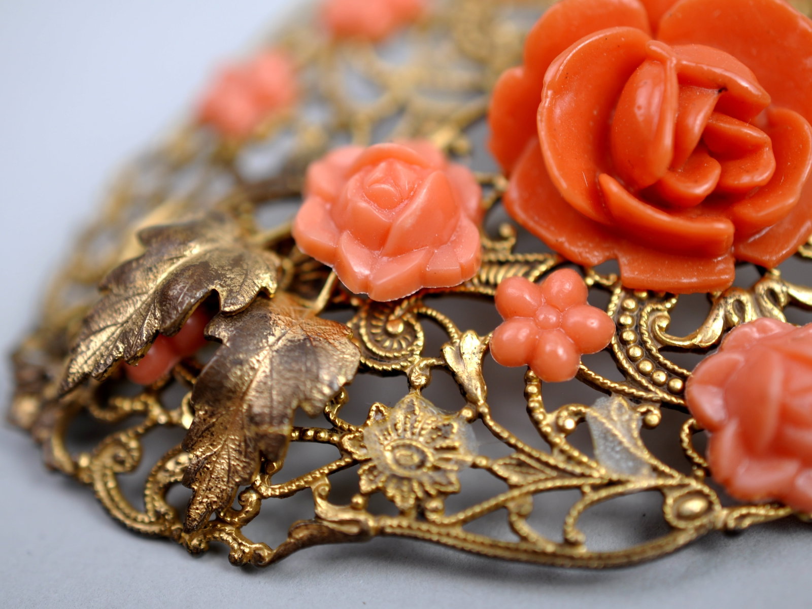 Celluloid Brooch Earrings Ring - 4