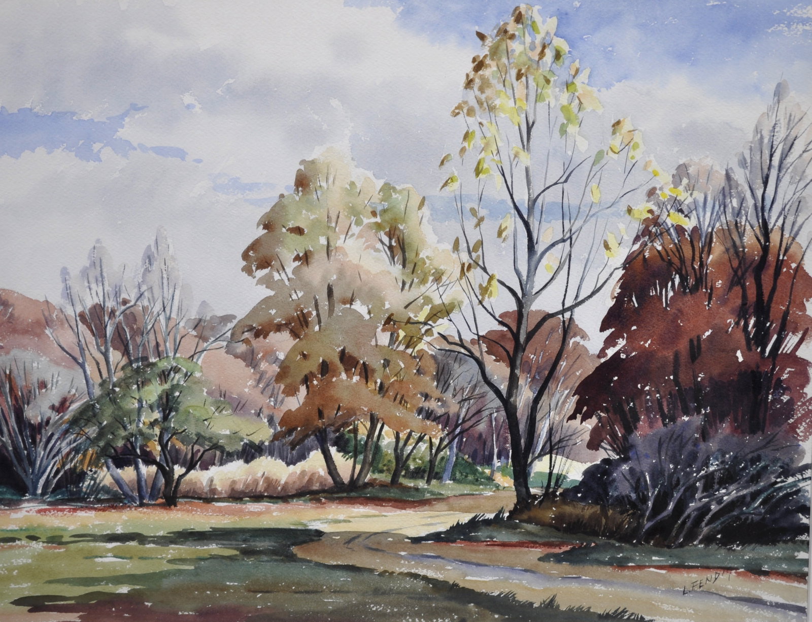 L. Fendig, Signed Original Watercolor Painting (1 of 9)
