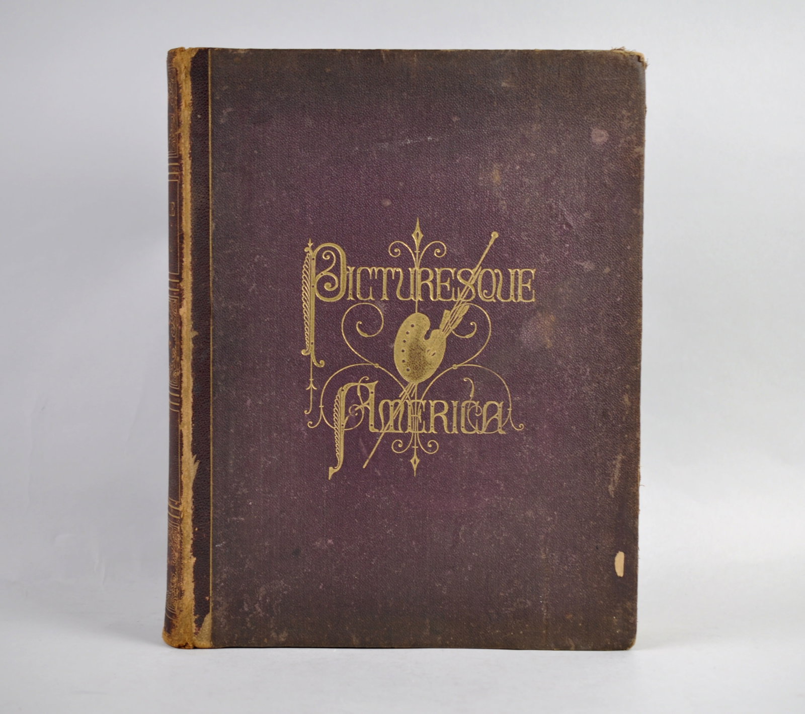 1872 Picturesque America Vol. 1 Book: Manufacturer: D. Appleton and Company of New York Dimension: Approx. 13 x 10 in. Condition: Cover has visible we