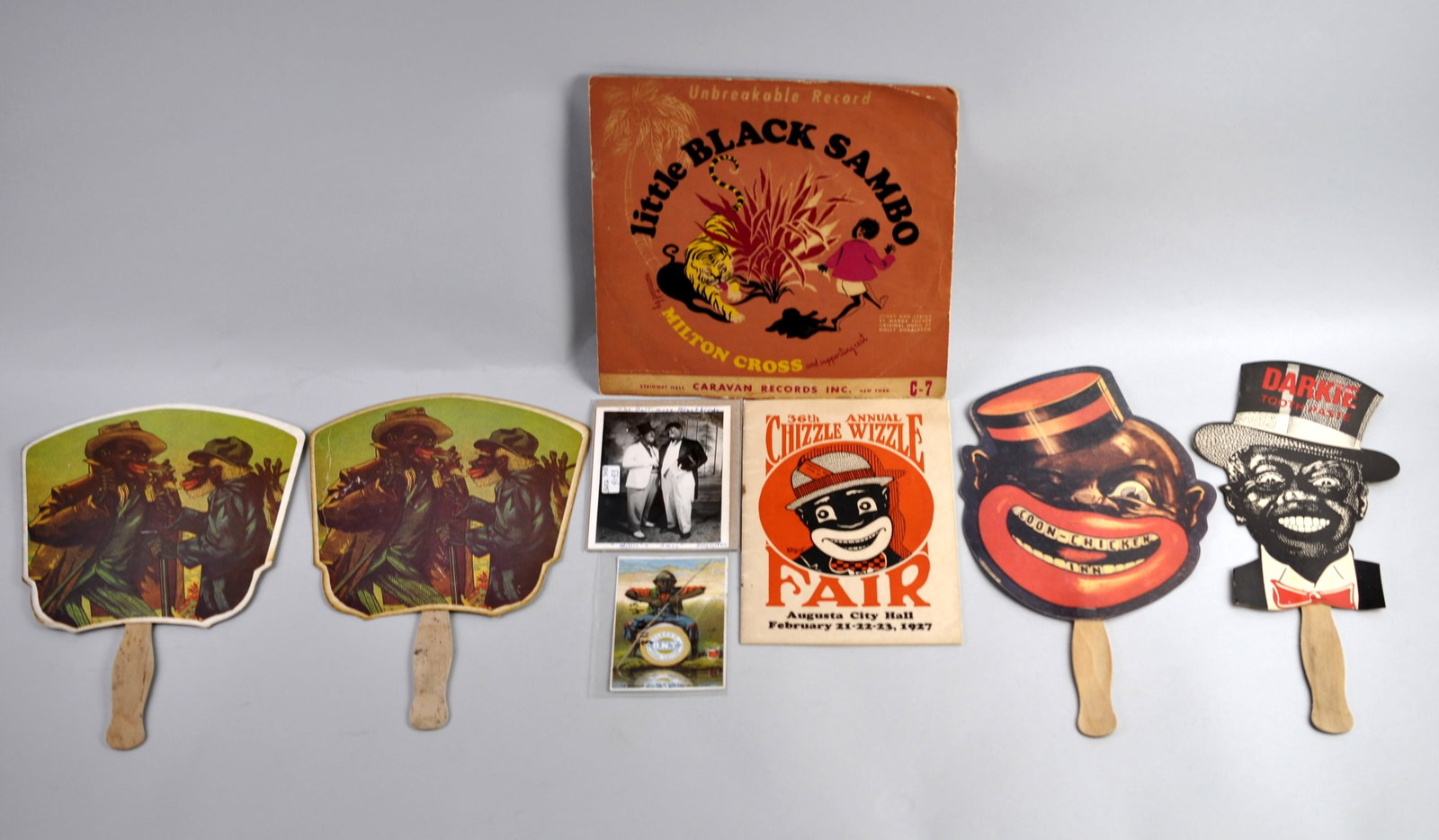 Black Americana Advertising & Ephemera Collection: Year: Early 20th Century Dimension: Various Condition: Signs of wear, such as scuffs and discoloration. Additional Information: This lot features a collection of Black Americana memorabilia dating