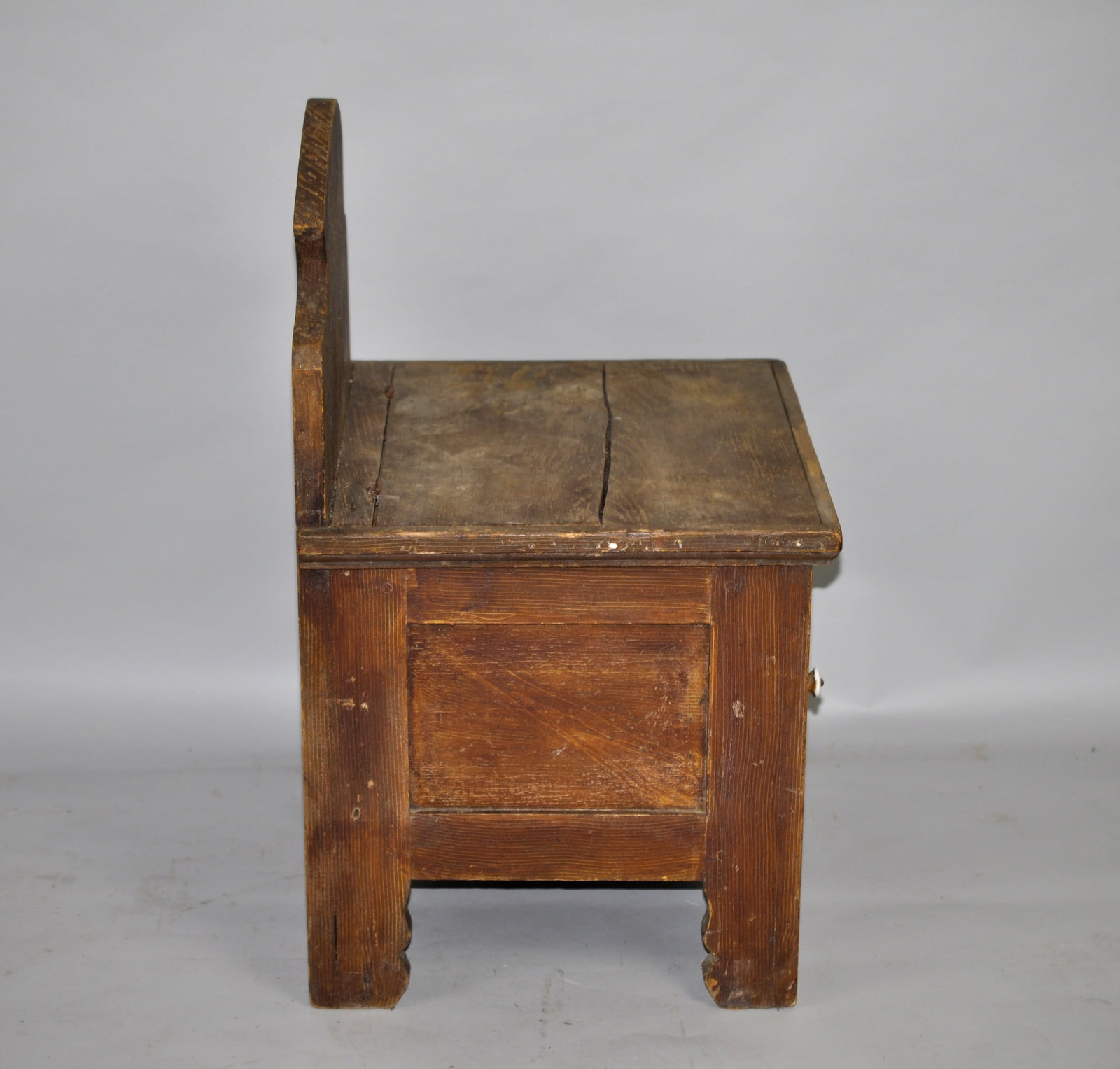 Primitive Wooden Bedside Commode - 12