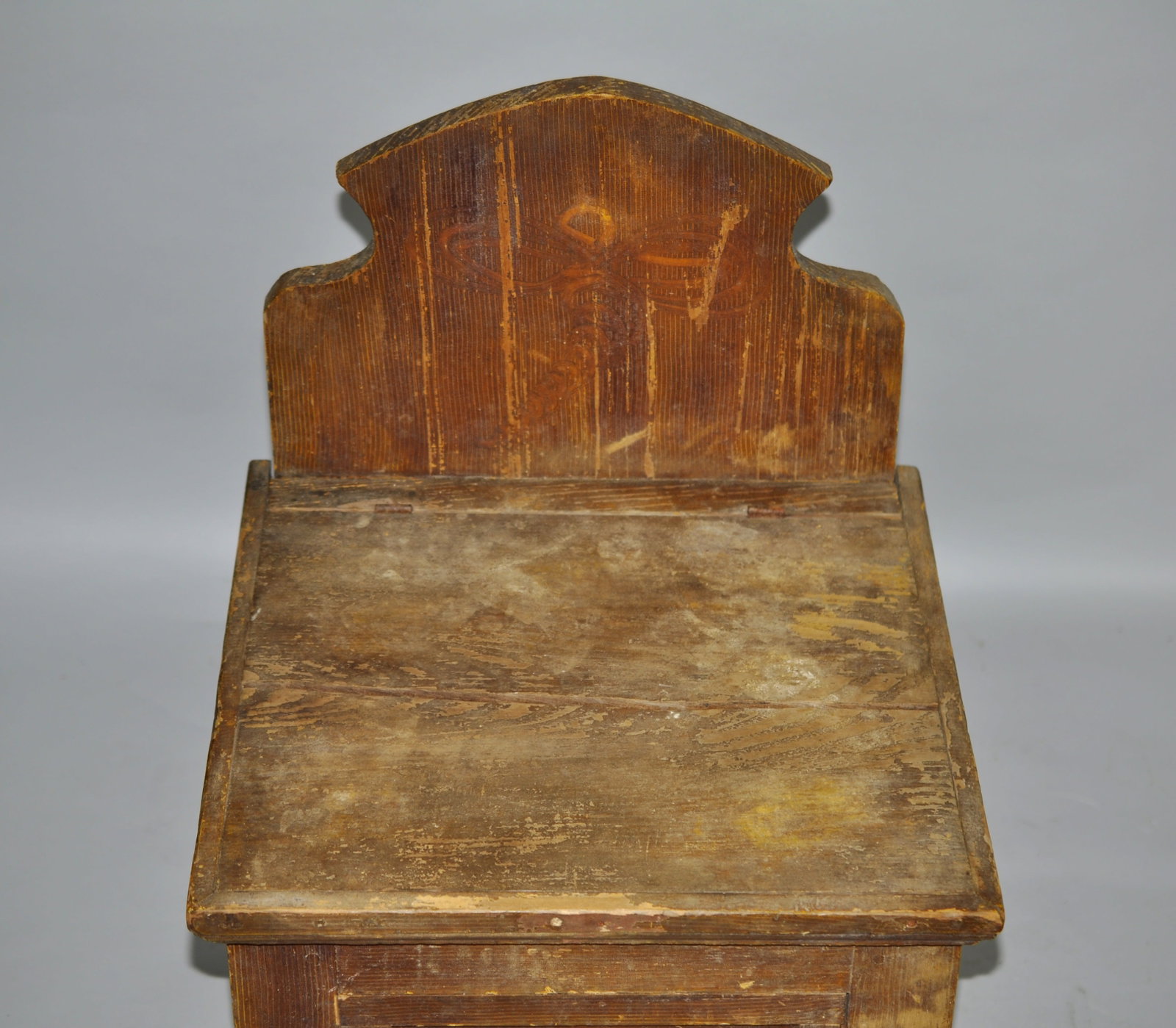 Primitive Wooden Bedside Commode - 2