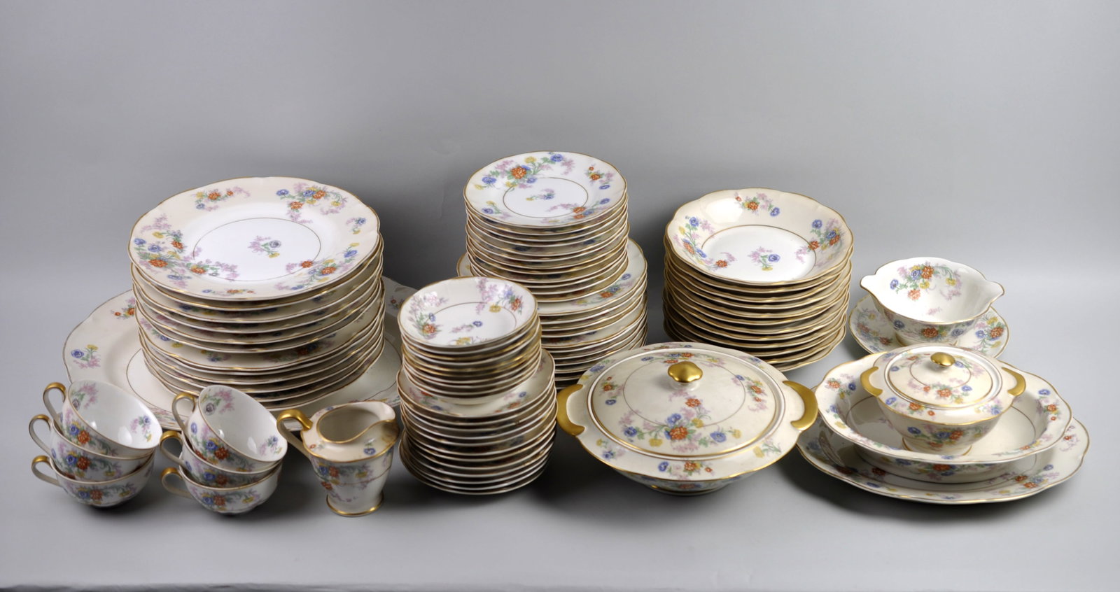 Theodore Haviland Limoges France Orleans Dishware: Manufacturer: Theodore Haviland Dimensions: Various Condition: Minor Stains and Small Chips & Cracks