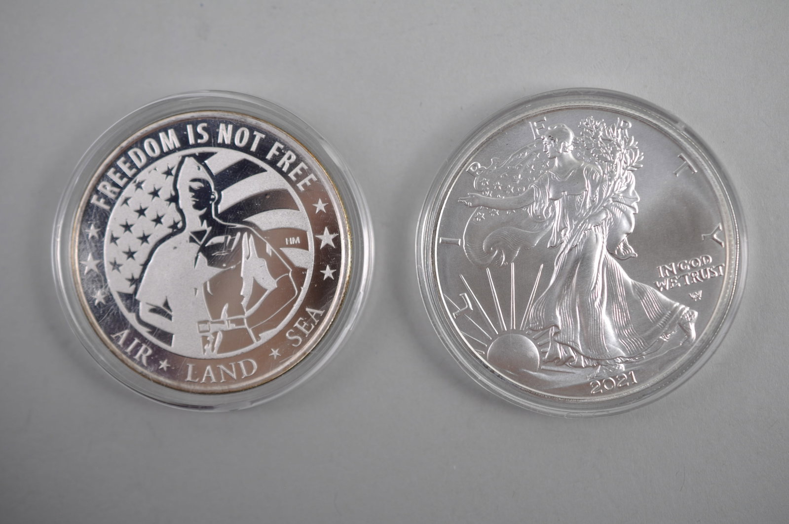 2021 Silver Eagle & Amac Military Coins (1 of 5)