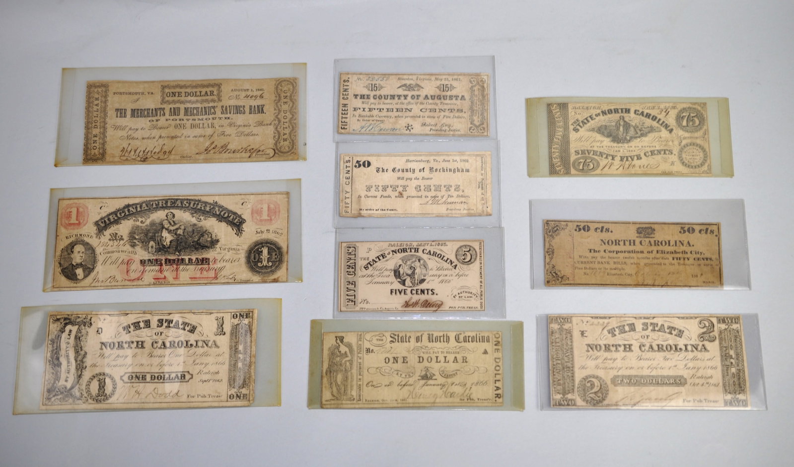 Civil War VA & NC Banknotes Collection (1 of 20)