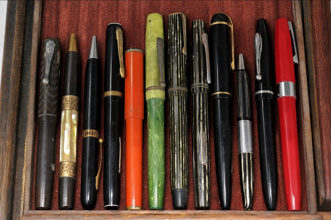 Attributed Aikin Lambert Display w Pens/Boxes - 5