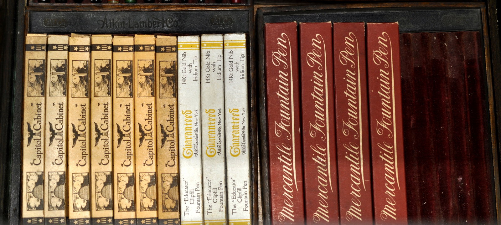 Attributed Aikin Lambert Display w Pens/Boxes - 6