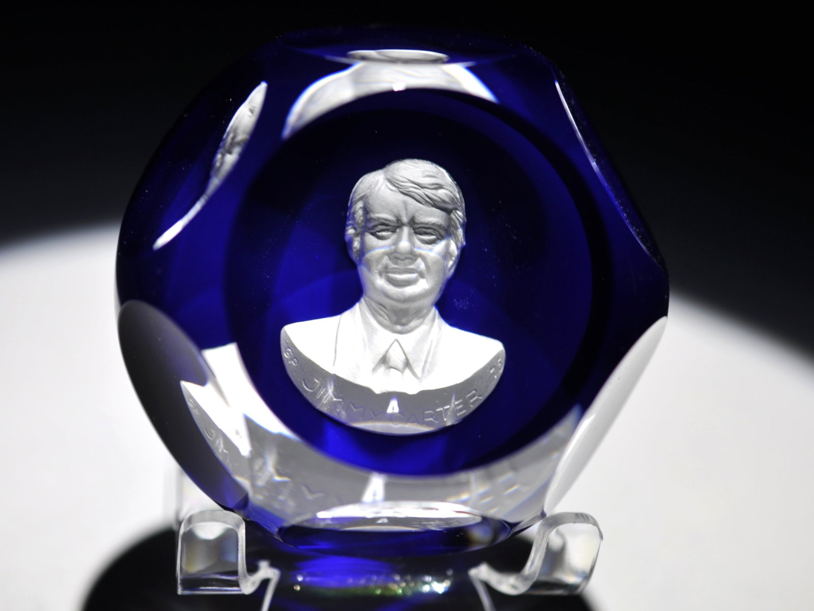 St. Louis Jimmy Carter Sulphide: Attributed Brand: Cristal de France, Saint Louis Period:<