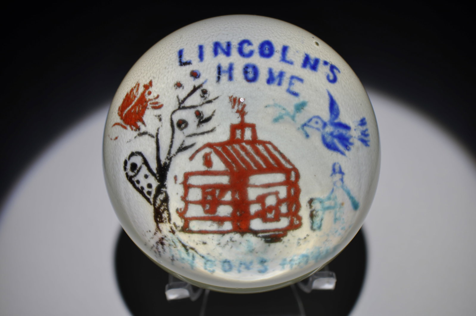 Millville Lincoln's Home Paperweight: Attributed Brand: Millville Period: