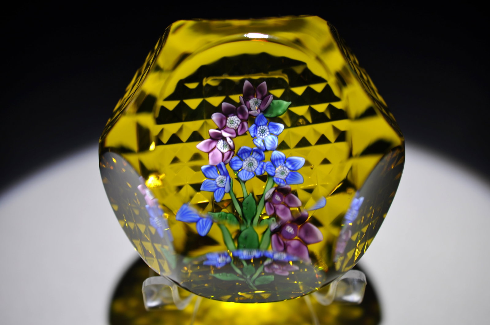 St. Louis 1979 Floral Paperweight: Attributed Brand: Cristal de France, St. Louis Period