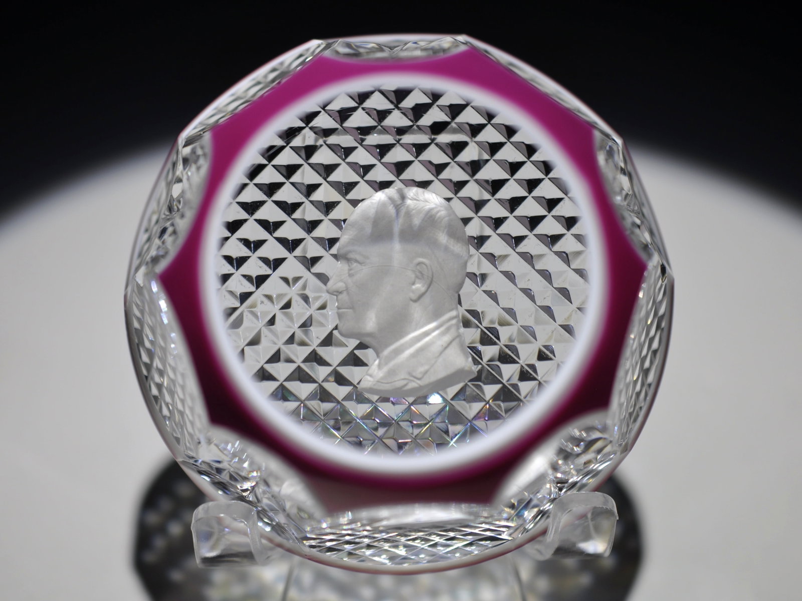 Baccarat 1954 Eisenhower Overlay Sulphide: Attributed Brand: Baccarat Period: