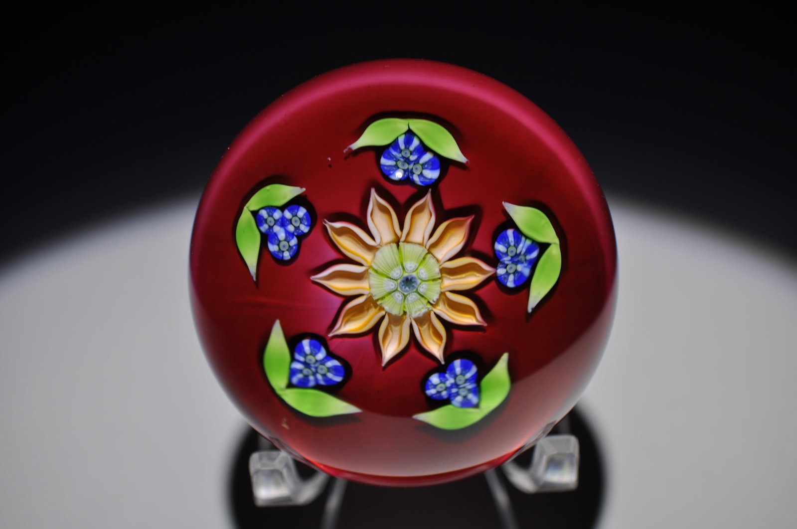 Perthshire 1980 Yellow Lampwork Flower: Attributed Brand: Perthshire, Crieff Scotland Period: </