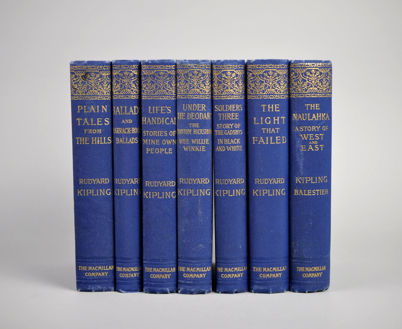 Rudyard Kipling Seven Volume Set 1890s: Country of Origin: United States, New York / England, London Period: 1892-1896, Late Victorian Author: Rudyard Kipling (English, 1865-1936); The Naulahka co-written with Wolcott Balestier (American, 1