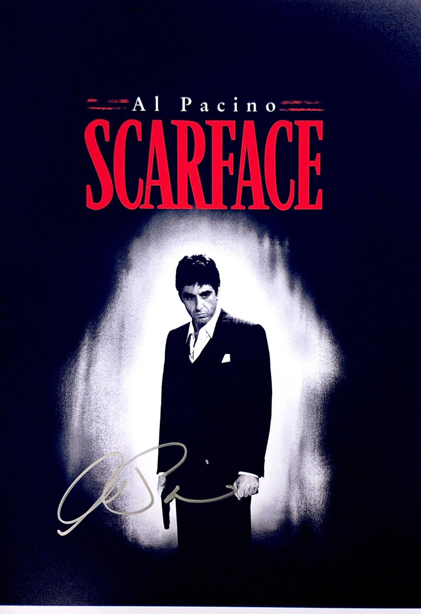 Al Pacino Autograph Signed Scarface Photo: Category: Autograph Photo CollectiblesSize: Width 8 inches x Height 10 inchesAutograph Includes: Al PacinoItem is in great condition with no damage, unframedIf image of documentation is not attached i