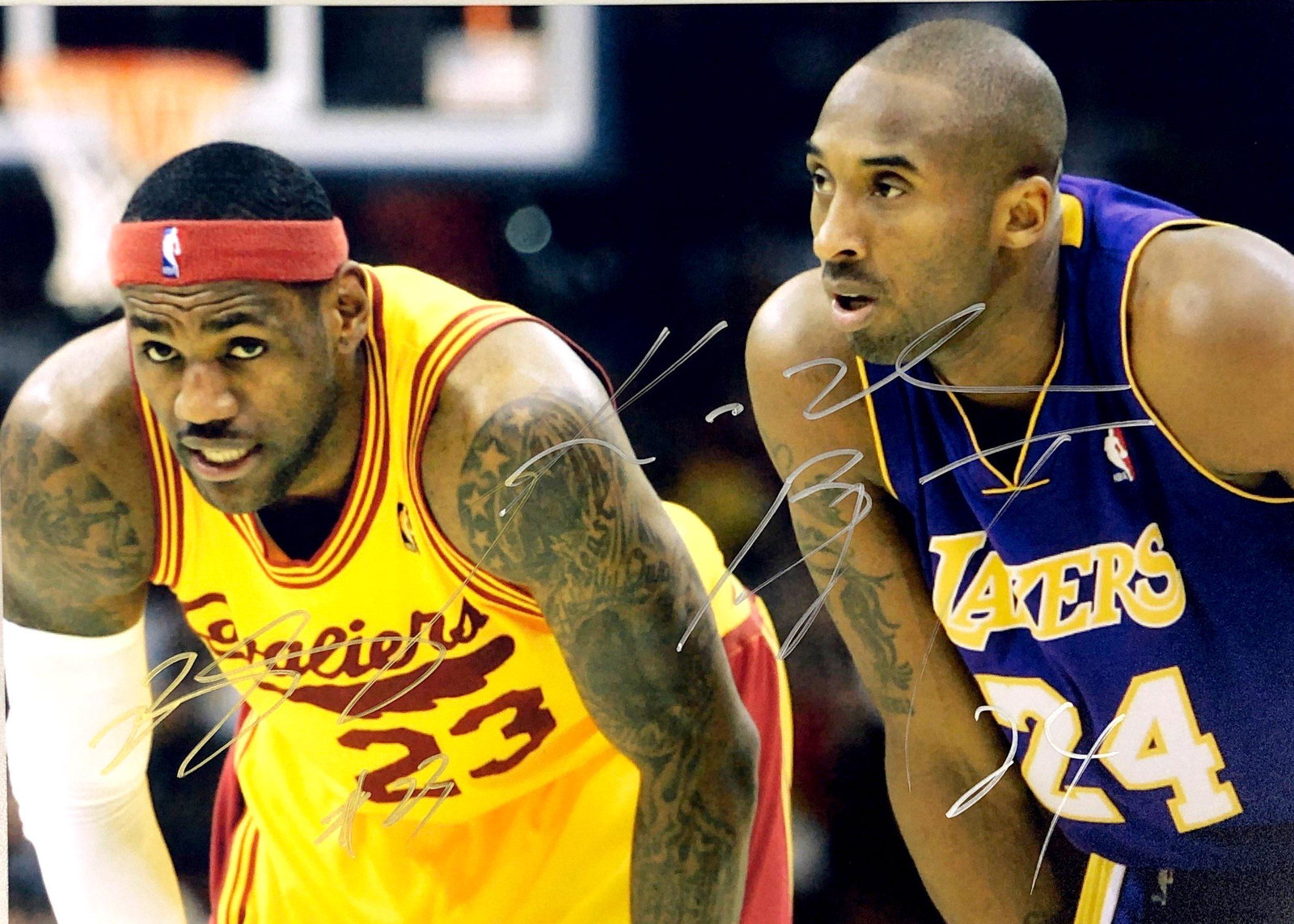 LeBorn James Kobe Bryant Autograph Signed Photo: Category: Autograph Photo CollectiblesSize: Width 8 inches x Height 10 inchesAutograph Includes: LeBorn James Kobe BryantItem is in great condition with no damage, unframedIf image of documentation is