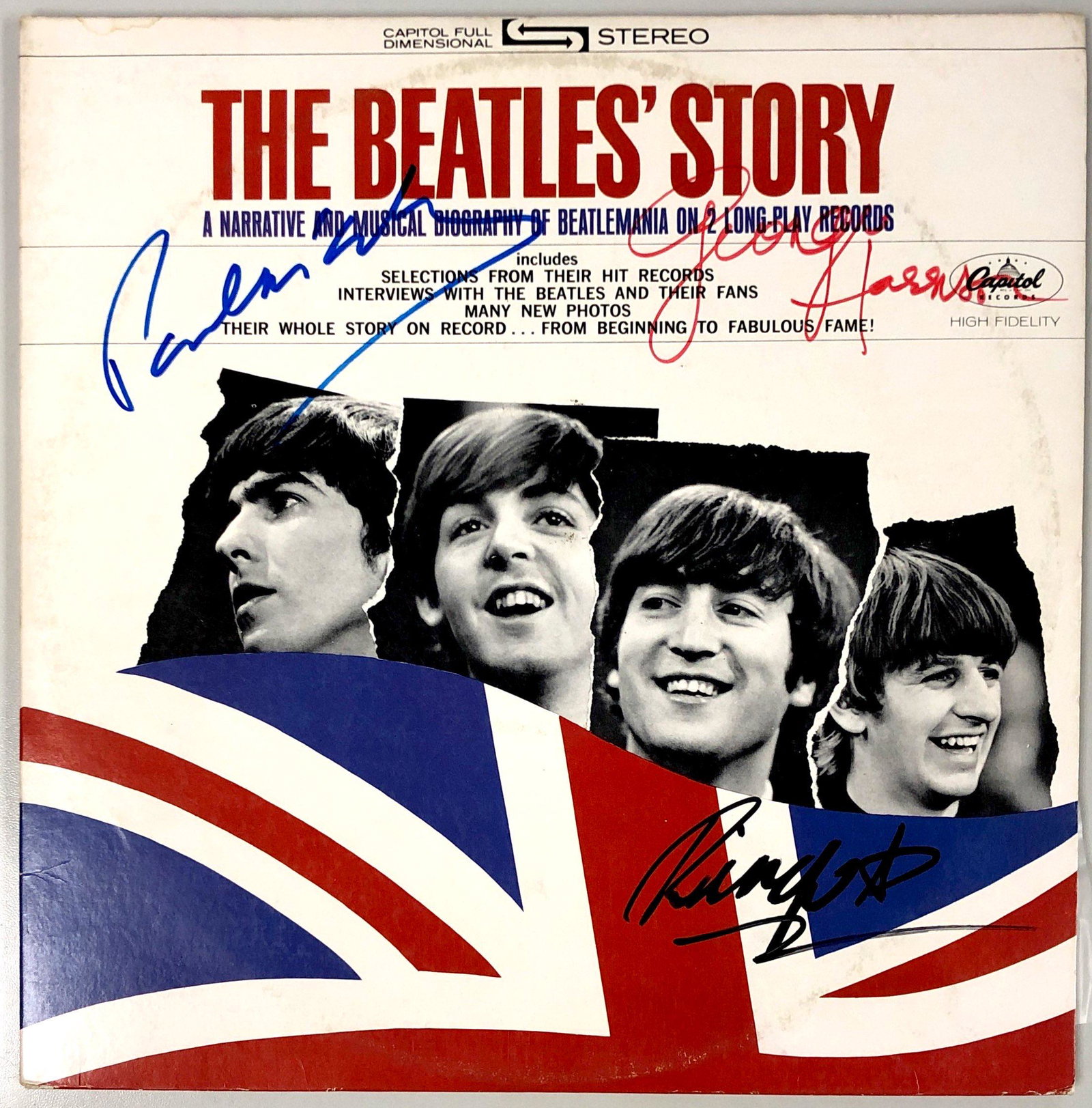 George Harrison Autographed Signed Beatles Story: Category: Autograph CollectiblesSize: Width 12 inches x Height 12 inchesAutograph Includes: Ringo Star, Paul McCartney, George HarrisonIf image of documentation is attached in the listing, the lot is 