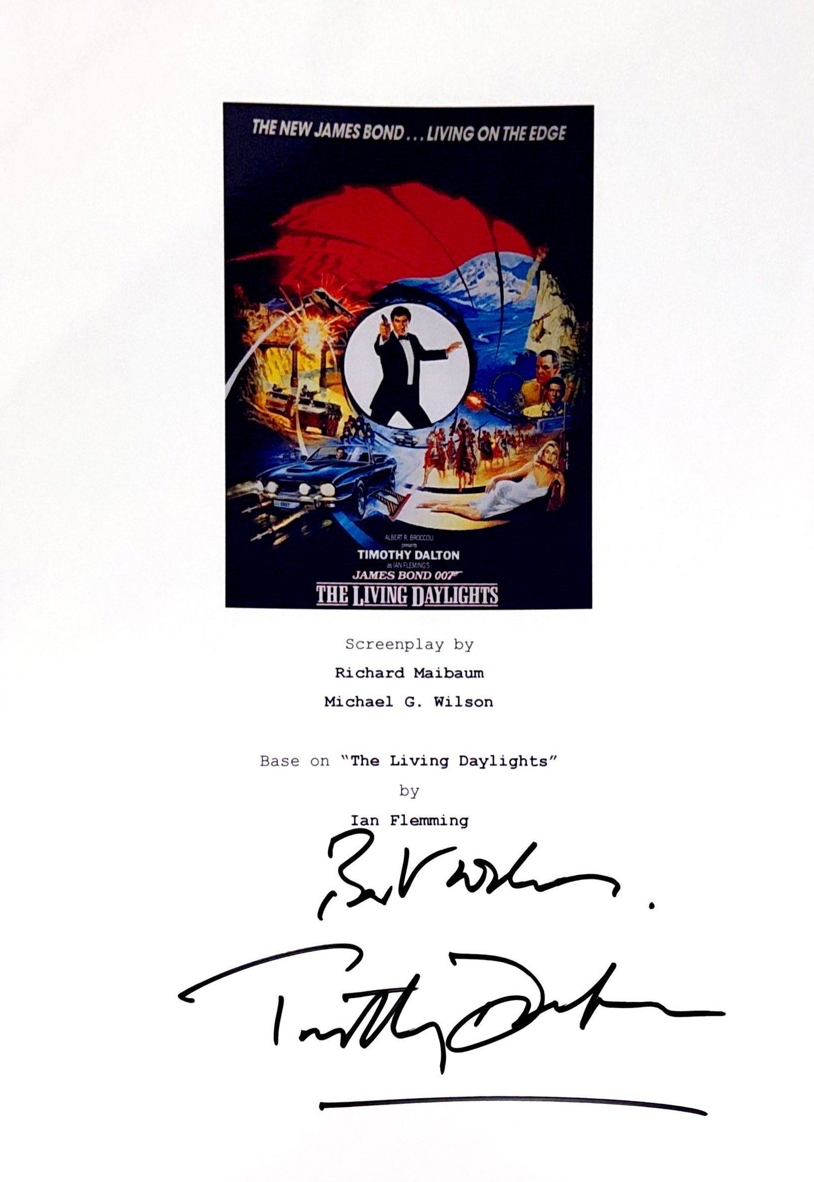 Timothy Dalton Autograph Signed James Bond 007 Script: Category: Autograph CollectiblesSize: Width 8 inches x Height 10 inchesAutograph Includes: Timothy DaltonItem is in great condition with no damage, unframedIf image of documentation is attached in the