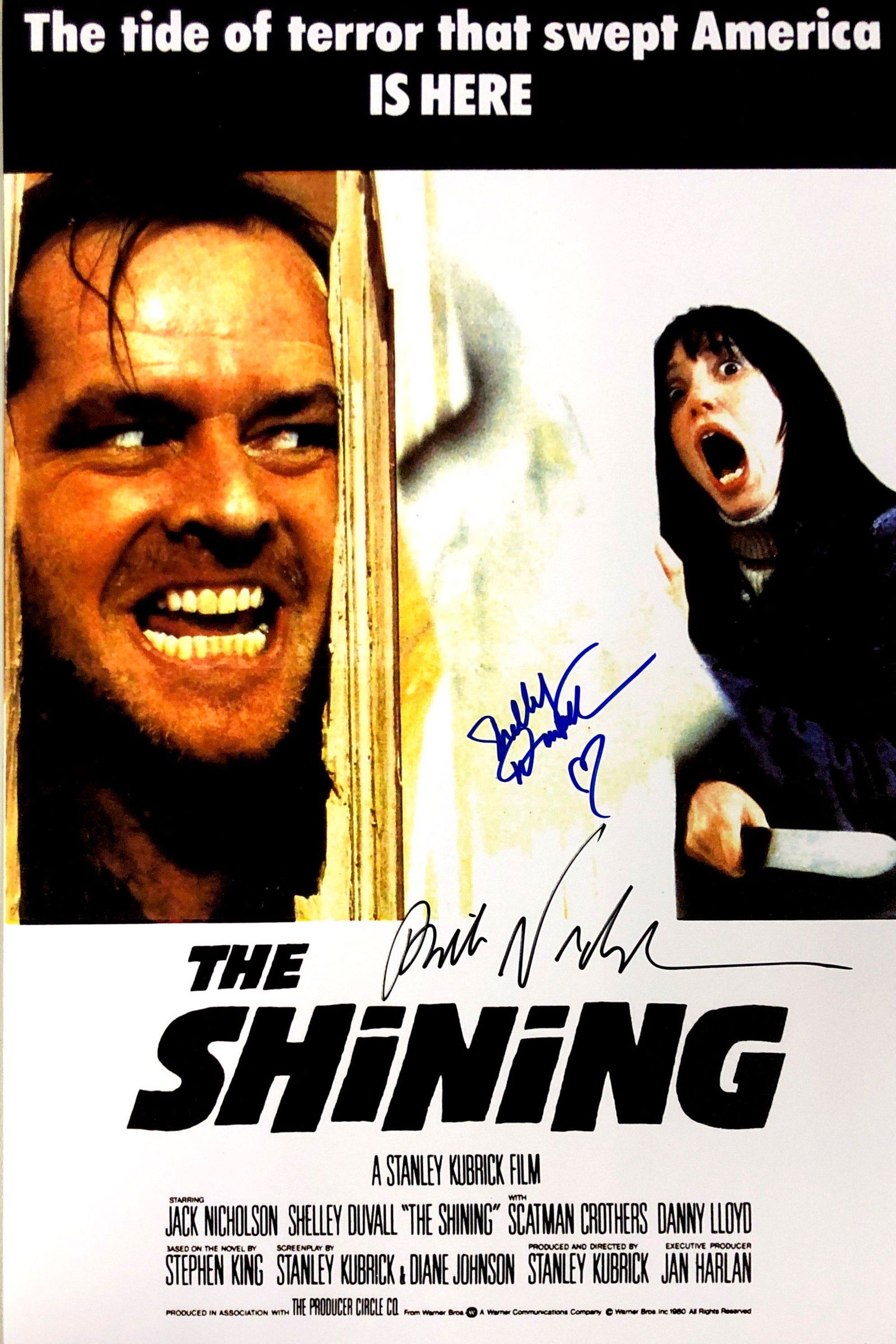 Jack Nicholson Shelly Duvall Autograph Signed Shining: Category: Autograph CollectiblesSize: Width 16 inches x Height 11 inchesAutograph Includes: Jack Nicholson, Shelly DuvallItem is in great condition with no damage, unframedIf image of documentation is