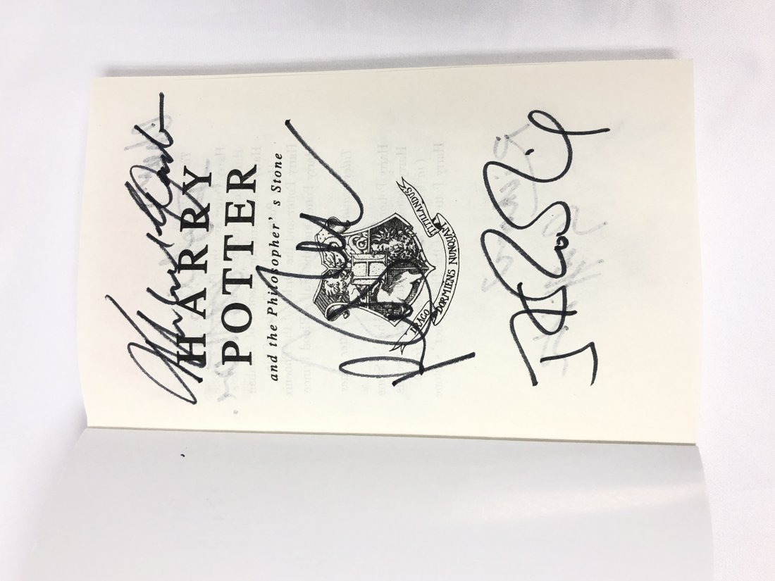 JK Rowling Autograph Signed Harry Potter Book: Category: Autograph CollectiblesAutograph Includes: JK Rowling, Emma Watson, Rupert Grint, Daniel Radcliffe, Maggie Smith, Michael Gambon, Ralph Fiennes, Richard Griffiths, Tom Felton, Warwick Davies,