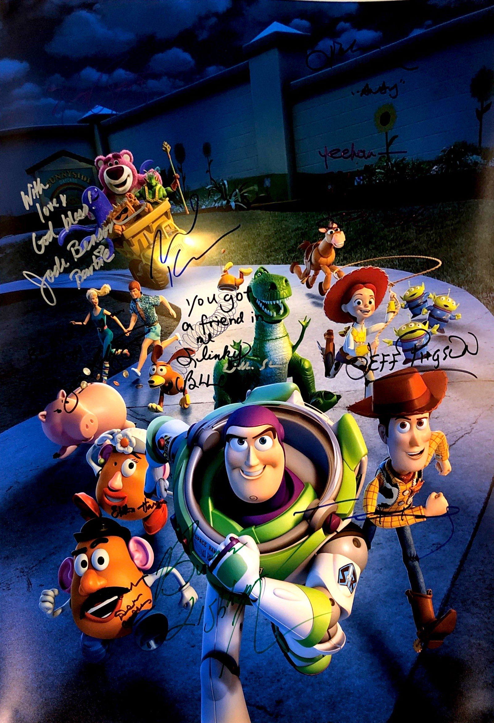 Tom Hanks Autograph Signed Toy Story 3 Poster: Category: Autograph CollectiblesSize: Width 16 inches x Height 23 inchesAutograph Includes: Tom Hanks, Tim Allen, Joan Cusack, Ned Beatty, Don Rickles, Michael Keaton, Wallace Shawn, John Ratzenbrger,