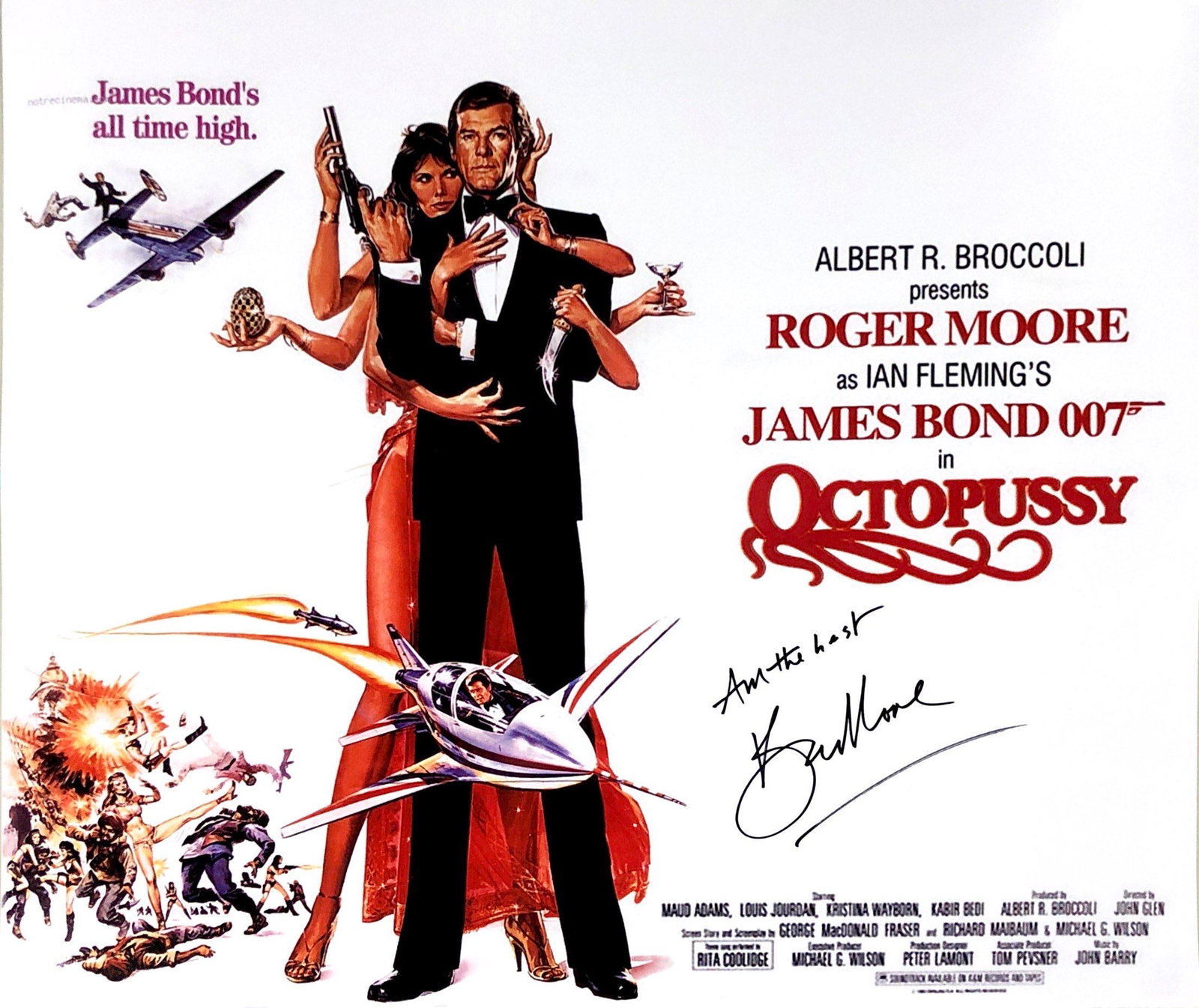 Roger Moore Autograph Signed James Bond 007 Poster: Category: Autograph CollectiblesSize: Width 16 inches x Height 23 inchesAutograph Includes: Roger MooreItem is in great condition with no damage, unframedIf image of documentation is attached in the l