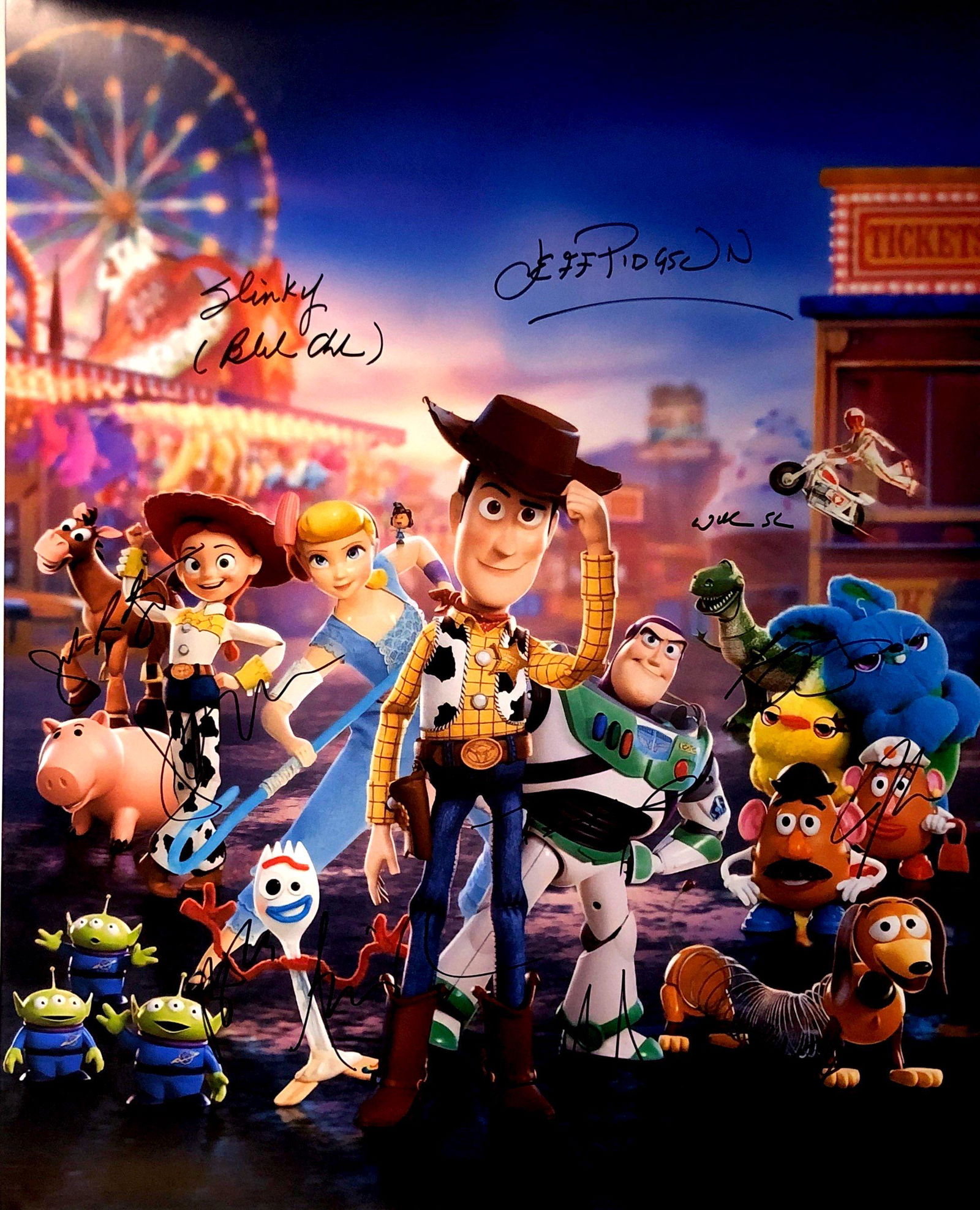 Tom Hanks Autograph Signed Toy Story 4 Poster: Category: Autograph CollectiblesSize: Width 24 inches x Height 30 inchesAutograph Includes: Tom Hanks, Tim Allen, Joan Cusack, Annie Potts, Tony Hale, Keegan Michael Key, Madeleine McGraw, Christina H