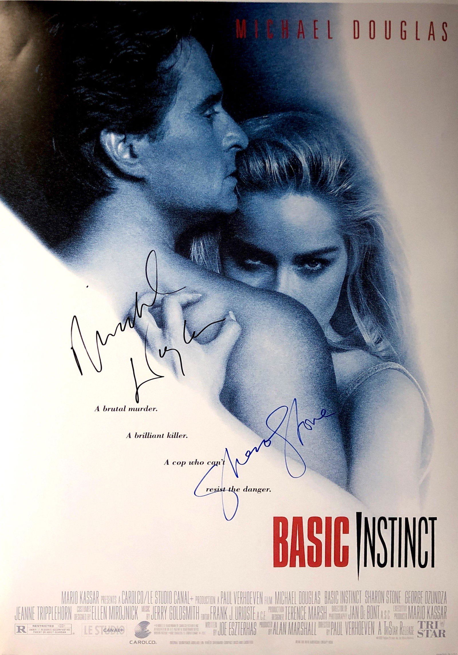 Sharon Stone Autograph Signed Basic Instinct Poster: Category: Autograph CollectiblesSize: Width 24 inches x Height 36 inchesAutograph Includes: Michael Douglas and Sharon StoneItem is in great condition with no damage, unframedIf image of documentation