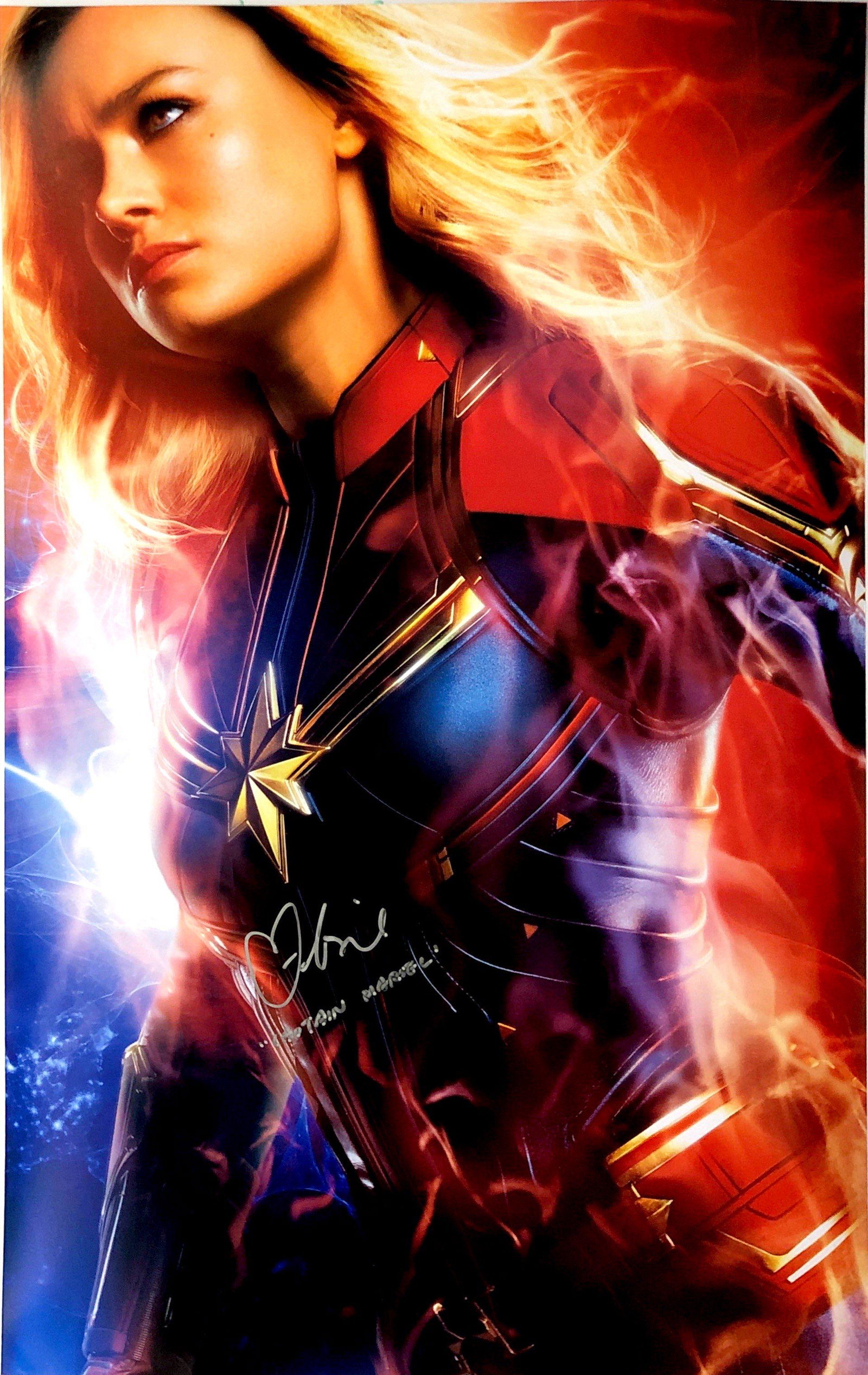 Brie Larson Autograph Signed Captain Marvel Poster: Category: Autograph CollectiblesSize: Width 16 inches x Height 23 inchesAutograph Includes: Brie LarsonItem is in great condition with no damage, unframedIf image of documentation is attached in the l