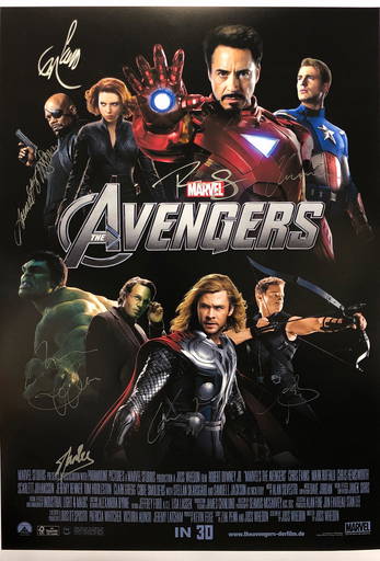 Avengers: Endgame 27x40 Original DS Theater Poster Signed By 6 Cast  Hemsworth